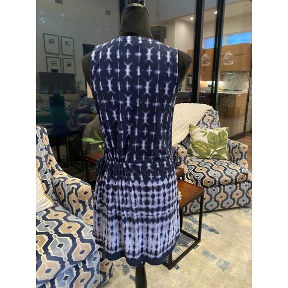 Pure Jill Womens Sundress Blue Tye Die XS Petite Short Length Linen Blend New - Picture 3 of 7